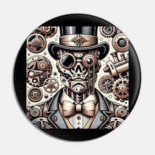 Elegant Steam Baron Robot Tee Pin