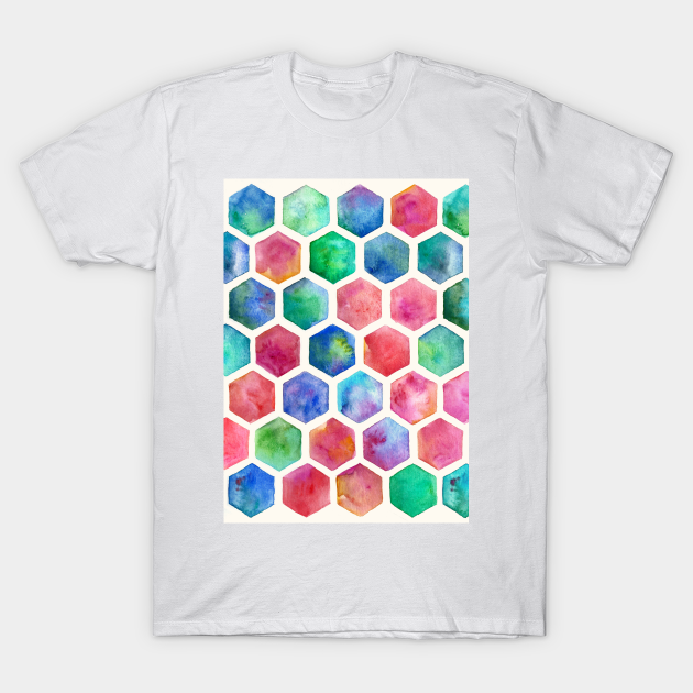 Discover Hand Painted Watercolor Honeycomb Pattern - Watercolor - T-Shirt