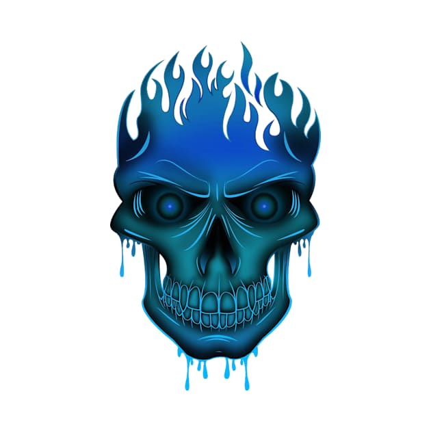 Blue fire skull by weekday school