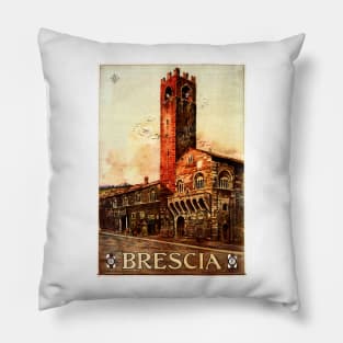 BRESCIA ITALY Pallata Tower Monument ENIT Advertisement Vintage Italy Travel Pillow