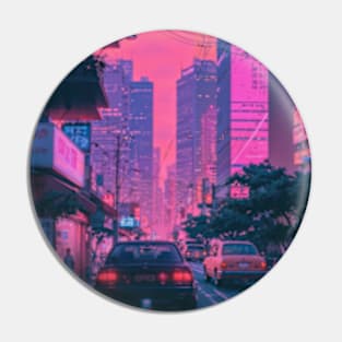 Retrowave vintage Tokyo Pin