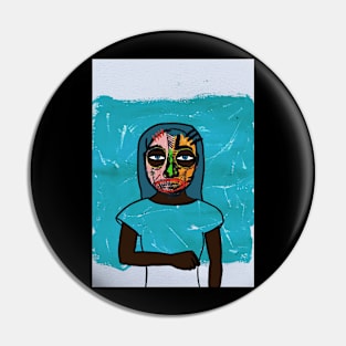 Immerse in Street Elegance - A FemaleMask NFT with StreetEye Color and Expressionist Background Pin