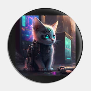 cute cyberpunk cat kitten Pin