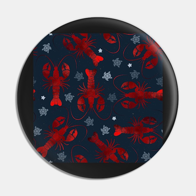 lobster love red on blue Pin by colorofmagic