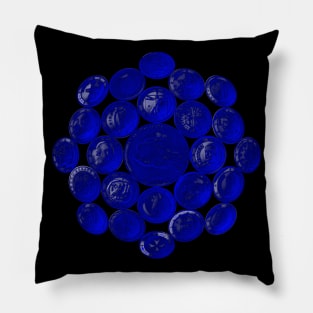 Blue USA Twenty Dollars Coin - Surrounded by other Coins Pillow