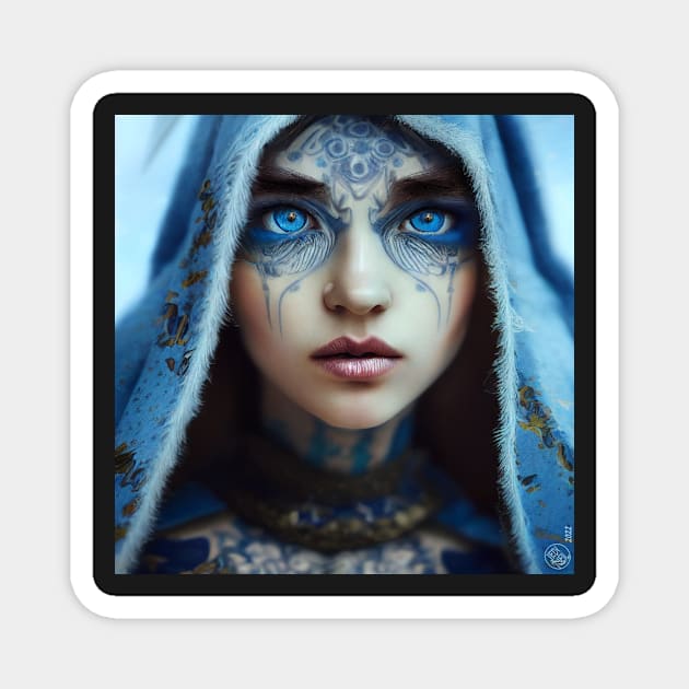 Tisha Liadan - Beautiful Gothic Elf Woman with Bright Blue Eyes Magnet by JediNeil