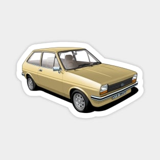 Ford Fiesta Mk 1 in solar gold Magnet