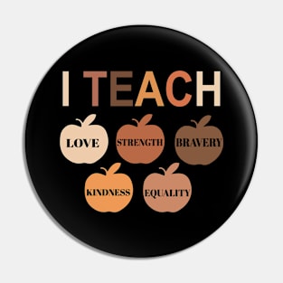 I Teach Black History Month Melanin Afro African Teacher Pin