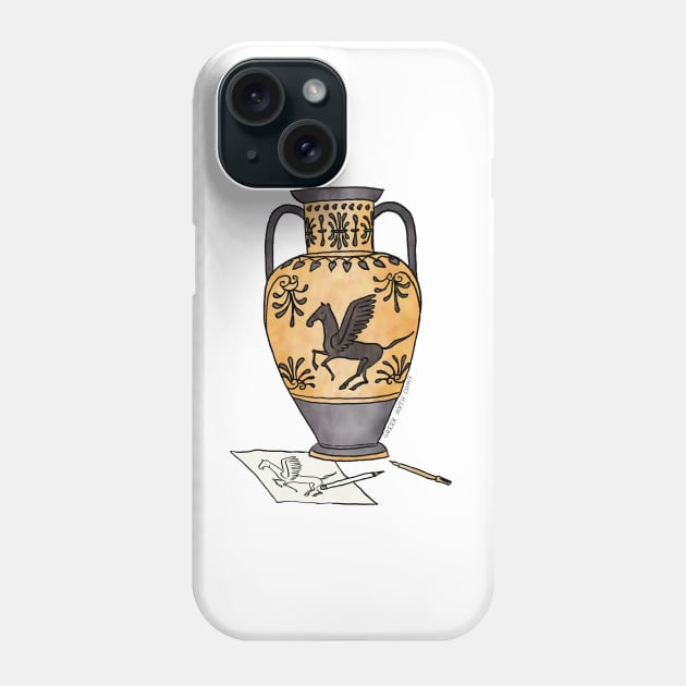 Ancient Greek Pegasus pottery - by Greek Myth Comix Phone Case by GreekMythComix