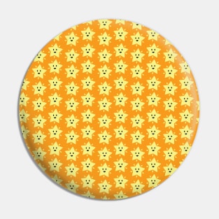 Orange and Yellow Stars Repeated Pattern 032#001 Pin