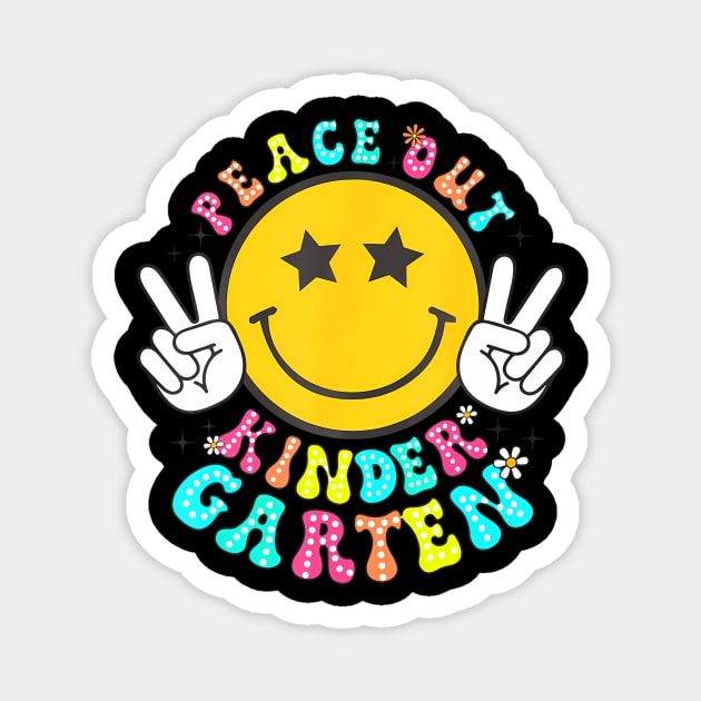 Peace Out Kindergarten Last Day of School Kindergarten Magnet by Mind Shapers