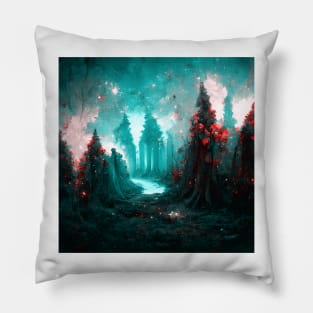 Mystical Fantasy Forest Pillow