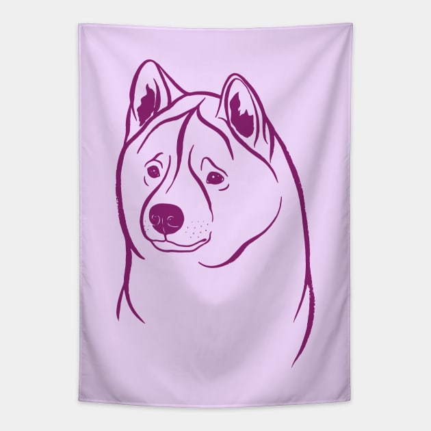 American Akita (Lilac and Plum) Tapestry by illucalliart