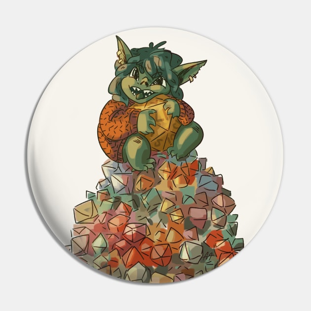 Dice Goblin Pin by Rumpled Crow