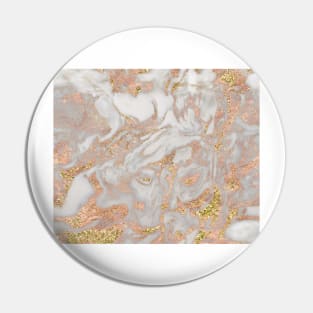 Rose gold marble dazzling swirl Pin