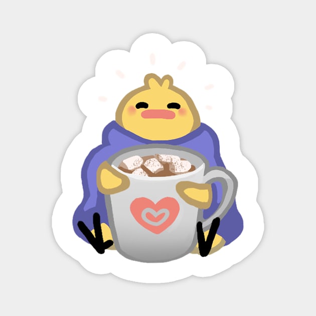 Hot Cocoa Birdblob Magnet by Sabtastic