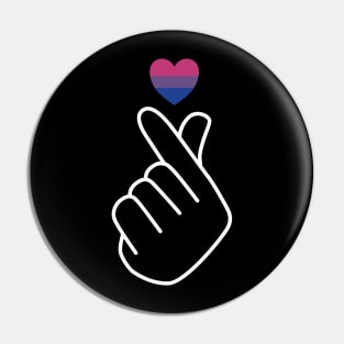 Bisexual Pride Flag Korean Love Sign Pin