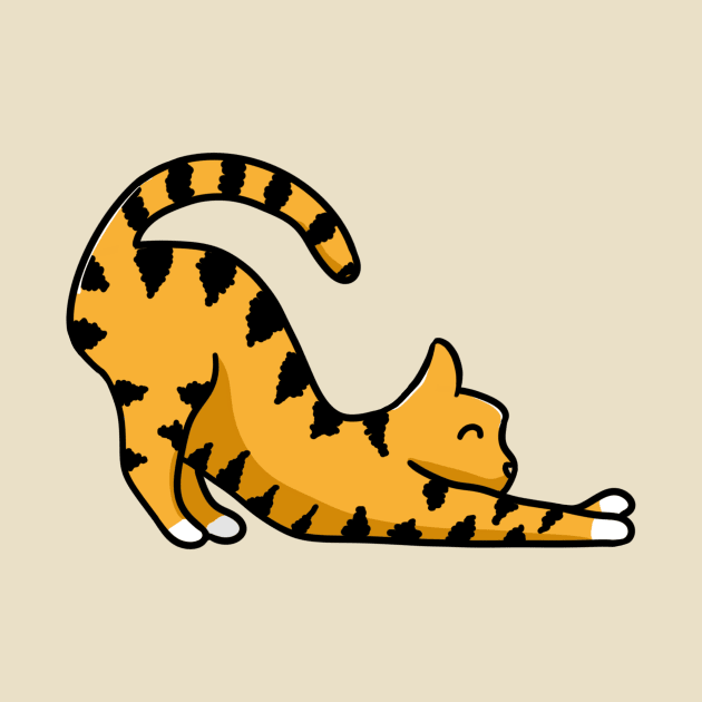 2D ginger cat stretching by AshStore