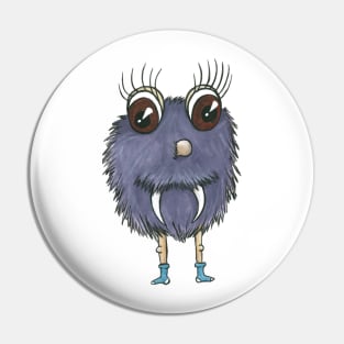 Fluffy Purple monster Pin