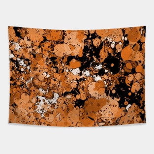 Paint Splatter Orange Tapestry