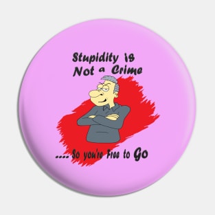 Stupidity is Not a Crime Pin