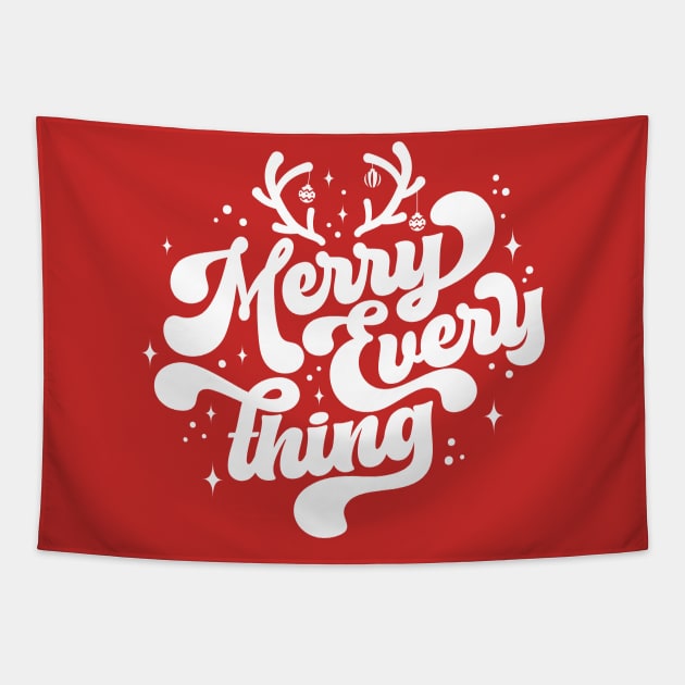 Retro Merry Everything Merry Christmas Tapestry by Fitastic