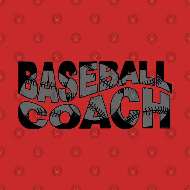 Wavy Baseball Coach Black by Barthol Graphics