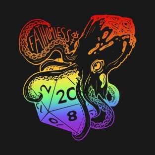 Fathomless D20: dnd 5e warlock dice rainbow text T-Shirt