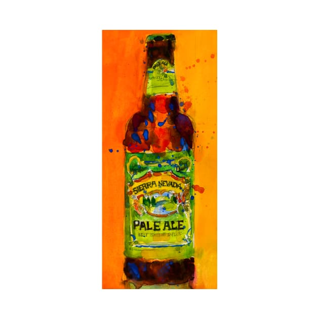 Sierra Nevada Pale Ale Beer Art Print from original Watercolor - Man Cave - College Dorm -Bar Art by dfrdesign