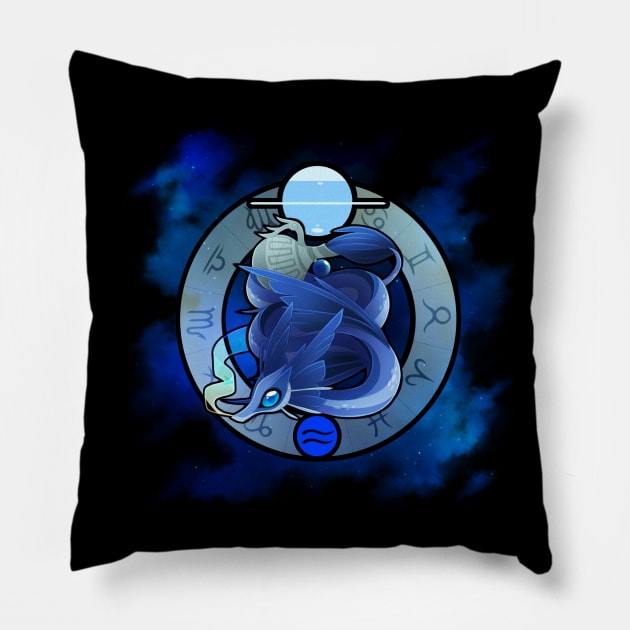 Zodiac Dragons: Aquarius Pillow by FennecSilvestre