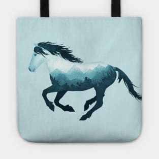 Dramabite Wild Horse Mustang Equine Double Exposure Wildlife Animal Tote