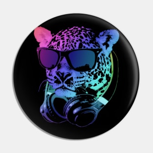 Cool DJ Leopard Pin