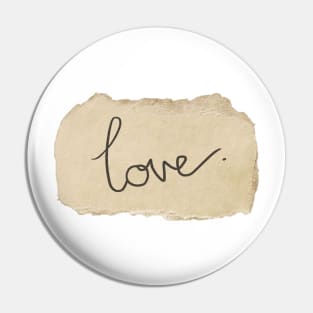 love written in vintage paper cut out Pin