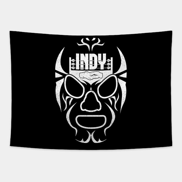 Indy Lucha (white mask) Tapestry by Indy Handshake