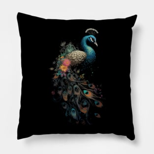 Peacock Art Pillow