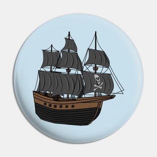 Pirate ship cartoon illustration Pin