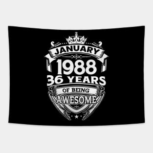 January 1988 36 Years Of Being Awesome 36th Birthday Tapestry