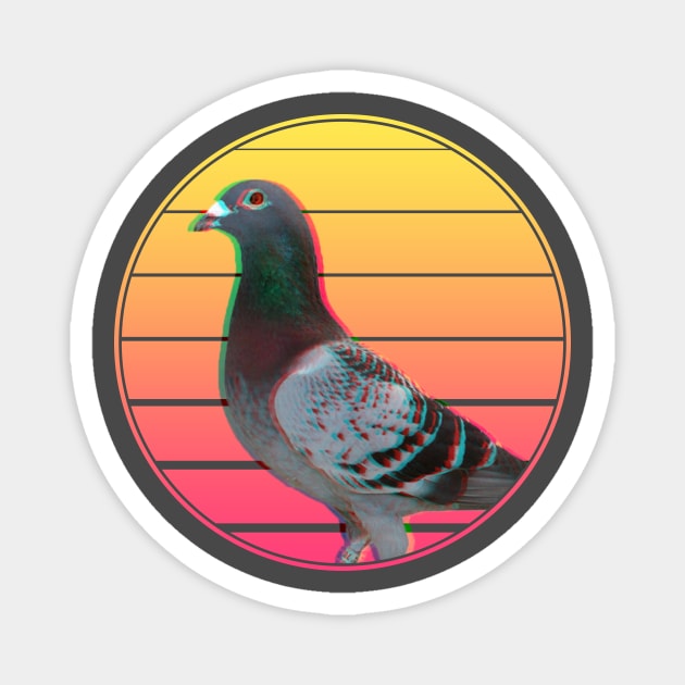 Pigeon Vaporwave Magnet by castrocastro