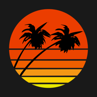 Retro sun with palm trees T-Shirt