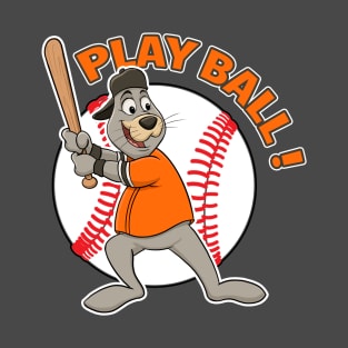 Play Ball! San Fransisco Giants Baseball Mascot Lou Seal T-Shirt