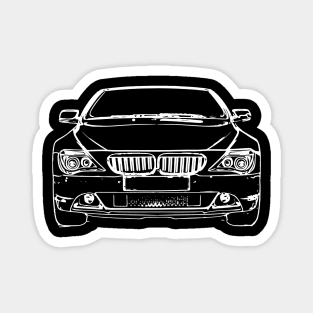 White E64 Car Sketch Art Magnet