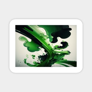 St Patricks Day Artwork - Green abstract artwork Magnet