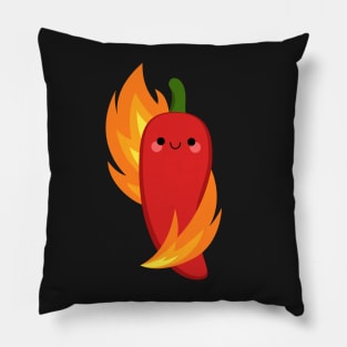 Red chili peppers and fire Pillow