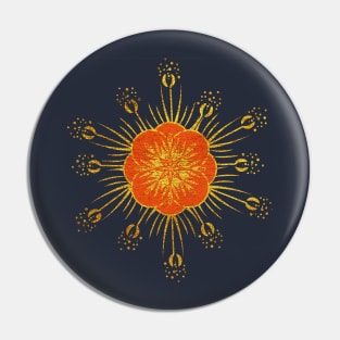Golden Indian flower Mandala Ethnic Design Pin