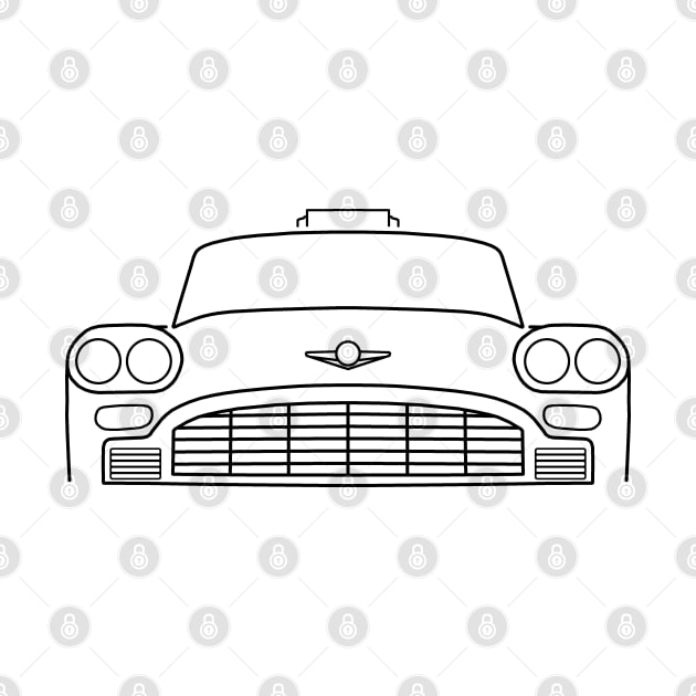 Classic old New York taxi cab black outline graphic by soitwouldseem