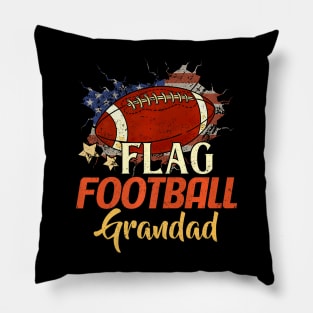 Mens American Flag Football Grandad  For Father's Day Men Pillow