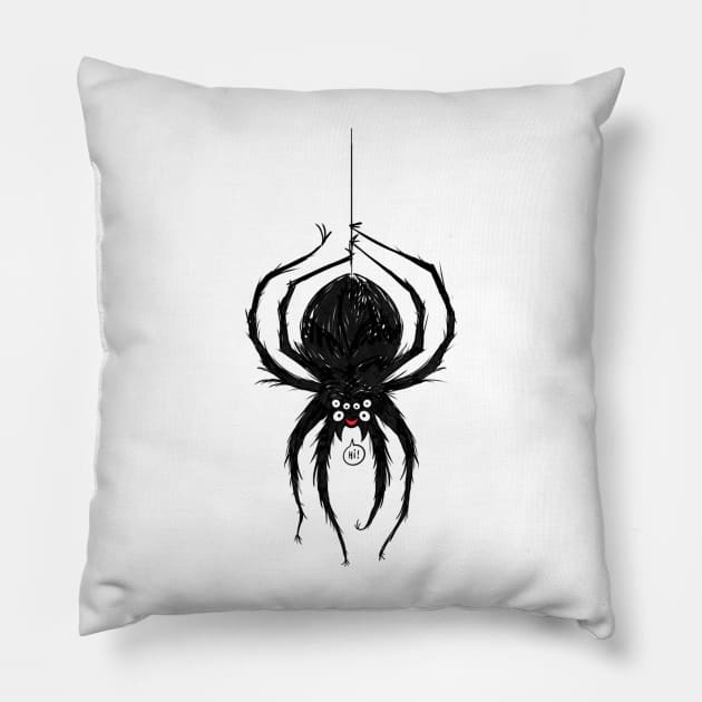 Harry the hairy spider Pillow by RudeOne