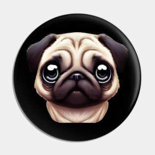 Adorable Pug Artwork Pin