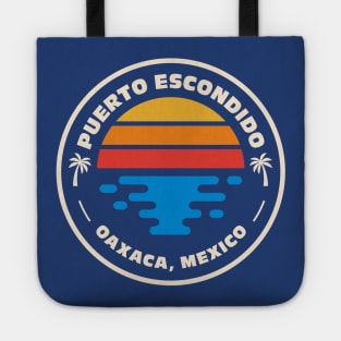 Retro Puerto Escondido Oaxaca Mexico Vintage Beach Surf Emblem Tote