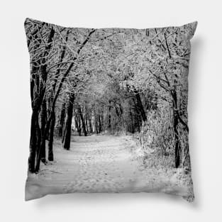 Black and White winter scene. Pillow